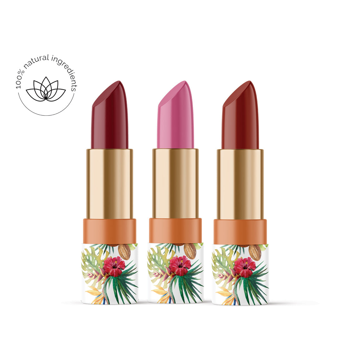 Labial Nutriente con aceite de Babasú  100% Natural - TONO GRANADINA