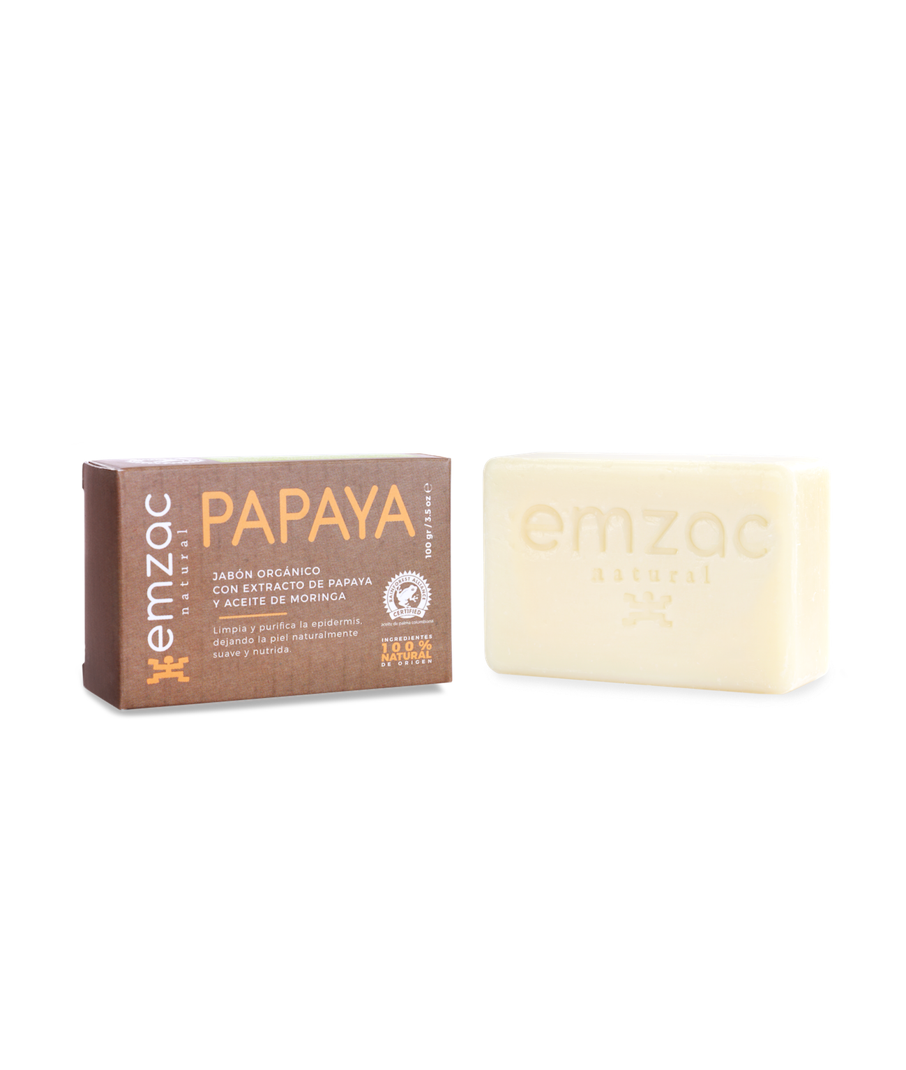 Jabón corporal PAPAYA - Gel de ducha sólido - Orgánico, 100% Natural y vegano